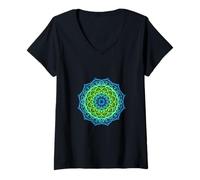 Femme Om Mandala: Peace, Harmony, and Spiritual Connection T-Shirt avec Col en V