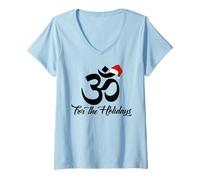 Femme Om pour Les Fêtes T-Shirt avec Col en V