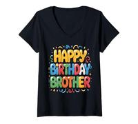 Femme OMG C'est l'anniversaire de Mon frère, Content de Moi T-Shirt avec Col en V