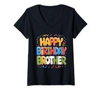 Femme OMG C'est l'anniversaire de Mon frère, Content de Moi T-Shirt avec Col en V