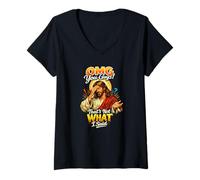 Femme OMG, Les Gars, ce n'est Pas ce Que J'Ai Dit, Jésus Religieux T-Shirt avec Col en V