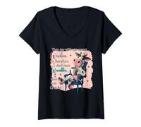 Femme on Dit qu'avec l'âge Vient la Sagesse, des Vaches Mignonnes et drôles Disent T-Shirt avec Col en V