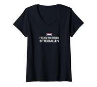 Femme on m'a Dit qu'il y aurait Bitterballen T-Shirt avec Col en V