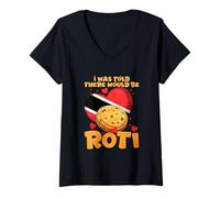 Femme on m'a Dit qu'il y aurait Roti T-Shirt avec Col en V