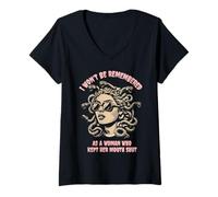 Femme On ne se souviendra pas de moi comme d'une femme qui est restée féministe T-Shirt avec Col en V