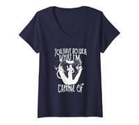 Femme Once Upon a Time Ce Dont Je suis Capable T-Shirt avec Col en V, Bleu Marine, XXL