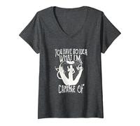 Femme Once Upon a Time Ce Dont Je suis Capable T-Shirt avec Col en V, Chiné Foncé, XL