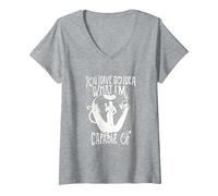 Femme Once Upon a Time Ce Dont Je suis Capable T-Shirt avec Col en V, Gris Chiné, XXL