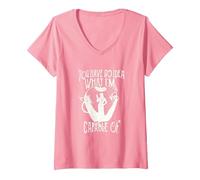 Femme Once Upon a Time Ce Dont Je suis Capable T-Shirt avec Col en V, Rose, XXL