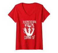 Femme Once Upon a Time Ce Dont Je suis Capable T-Shirt avec Col en V, Rouge, XL