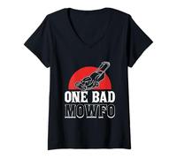 Femme One Bad Mowfo Funny Lawn Mowing Design T-Shirt avec Col en V