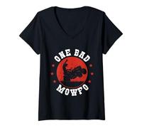 Femme One Bad Mowfo Funny Lawn Mowing Design T-Shirt avec Col en V
