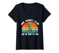 Femme One Kidney Club Ask ME Comment Rejoindre Le Meme DONNEUR D'ORGANES T-Shirt avec Col en V