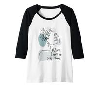 Femme One Line Art Femme Fleurs - Mom I Am A Rich Man Féminisme Manche Raglan