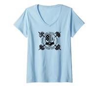 Femme One Nation Under God Haltères avec Drapeau américain T-Shirt avec Col en V