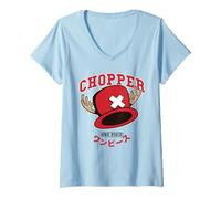 Femme One Piece Chopper Hat Collegic T-Shirt avec Col en V