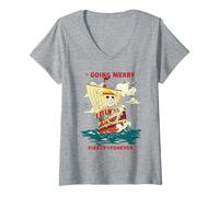 Femme One Piece Going Merry Vintage Poster T-Shirt avec Col en V