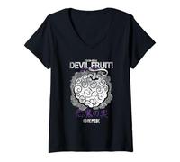 Femme One Piece Gum-Gum Devil Fruit T-Shirt avec Col en V