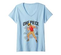 Femme One Piece Luffy Piracy Forever! T-Shirt avec Col en V