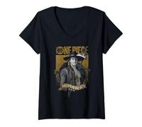 Femme One Piece MiHawk Etched Portrait T-Shirt avec Col en V
