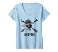 Femme One Piece Mono Skull & Logo T-Shirt avec Col en V