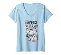 Femme One Piece Wanted Posters T-Shirt avec Col en V