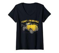Femme Opérateur de dépanneuse I Can't I'm on Call T-Shirt avec Col en V