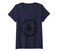 Femme Opération détachement 80e anniversaire 2025 Iwo Jima T-Shirt avec Col en V