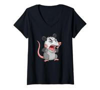 Femme Opossum Possum en colère - Cadeau pour Homme, Femme, Enfant T-Shirt avec Col en V