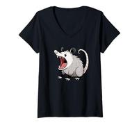 Femme Opossum Possum en colère - Cadeau pour Homme, Femme, Enfant T-Shirt avec Col en V