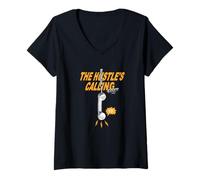 Femme Orange Pick Up The Call Orange Graphic T-Shirt avec Col en V