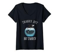 Femme Orca Whale Orca Orca Lover Thanks, But No Tanks T-Shirt avec Col en V