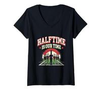 Femme Orchestre De Marche Halftime is Our Time T-Shirt avec Col en V