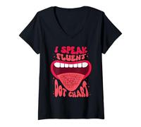 Femme Orchestre De Marche I Speak Fluent Dot Chart T-Shirt avec Col en V