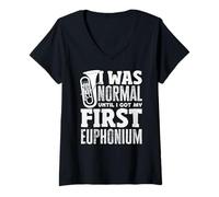 Femme Orchestre en Laiton Vintage Euphonium Player T-Shirt avec Col en V