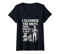 Femme Organized Chaos Shirt - T-Shirt Humoristique pour Adulte T-Shirt avec Col en V