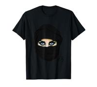 Femme Orientale aux Yeux Bleus et Calligraphie Arabe T-Shirt
