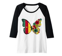 Femme Origine camerounaise Cameroun Racines Fierté Papillon Manche Raglan