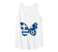 Femme Origine Grecque Grèce Fierté Papillon Racines grecques Débardeur