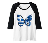 Femme Origine Grecque Grèce Fierté Papillon Racines grecques Manche Raglan
