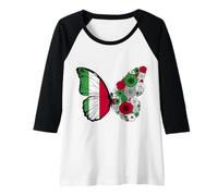 Femme Origine Italienne Italie Fierté Papillon Racines Italiennes Manche Raglan