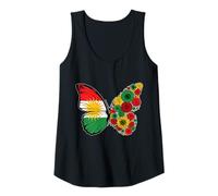 Femme Origine kurde Drapeau Kurdistan Papillon Racines kurdes Débardeur