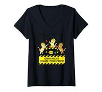Femme Ornement de démolition équipage Chat équipe de Construction Humour T-Shirt avec Col en V