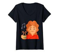 Femme Orphée Vintage Grec Mythologie Musicien Prophète Poète T-Shirt avec Col en V