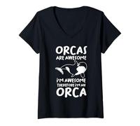 Femme Orque géniale, Je suis génial, Je suis Une Orque Orque T-Shirt avec Col en V