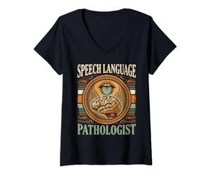 Femme Orthophoniste Anatomie cérébrale T-Shirt avec Col en V