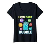 Femme Orthophoniste SLP Funny I Speak Bubble Language T-Shirt avec Col en V