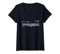 Femme Osaka Japan Train Suburban Line Railway - Carte d'itinéraire souvenir T-Shirt avec Col en V