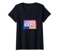 Femme Osaka World Expo Kansai Expo 2025 Commémorative Goods Souvenirs Vêtements Cadeau Homme Femme Grande Taille Livre T-Shirt avec Col en V