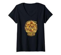 Femme Oshun Orishas Goddess Oxum Ifa Yoruba Religion T-Shirt avec Col en V